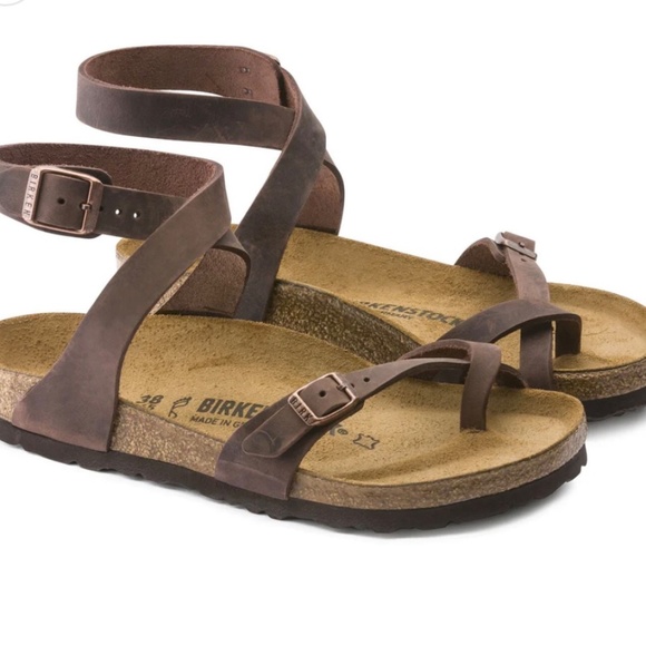 BIRKENSTOCK Yara Ankle Strap Sandals Habana Brown Leather size EU 40 US 9 New - Picture 10 of 10